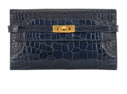 Hermes Kelly Wallet, Alligator Mississippiensis, Navy, X (2016), DB, 2*